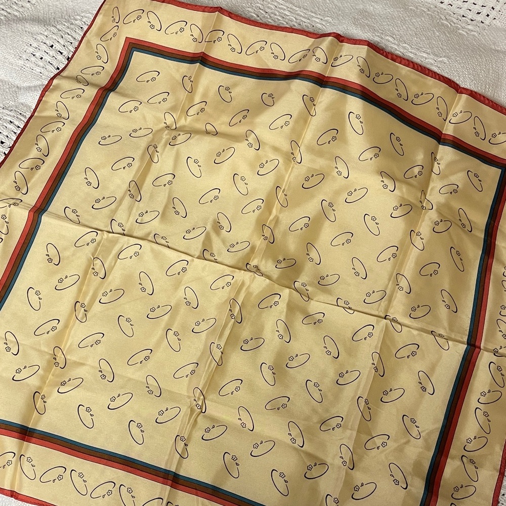Vintage scarf rolled hem beautiful colors